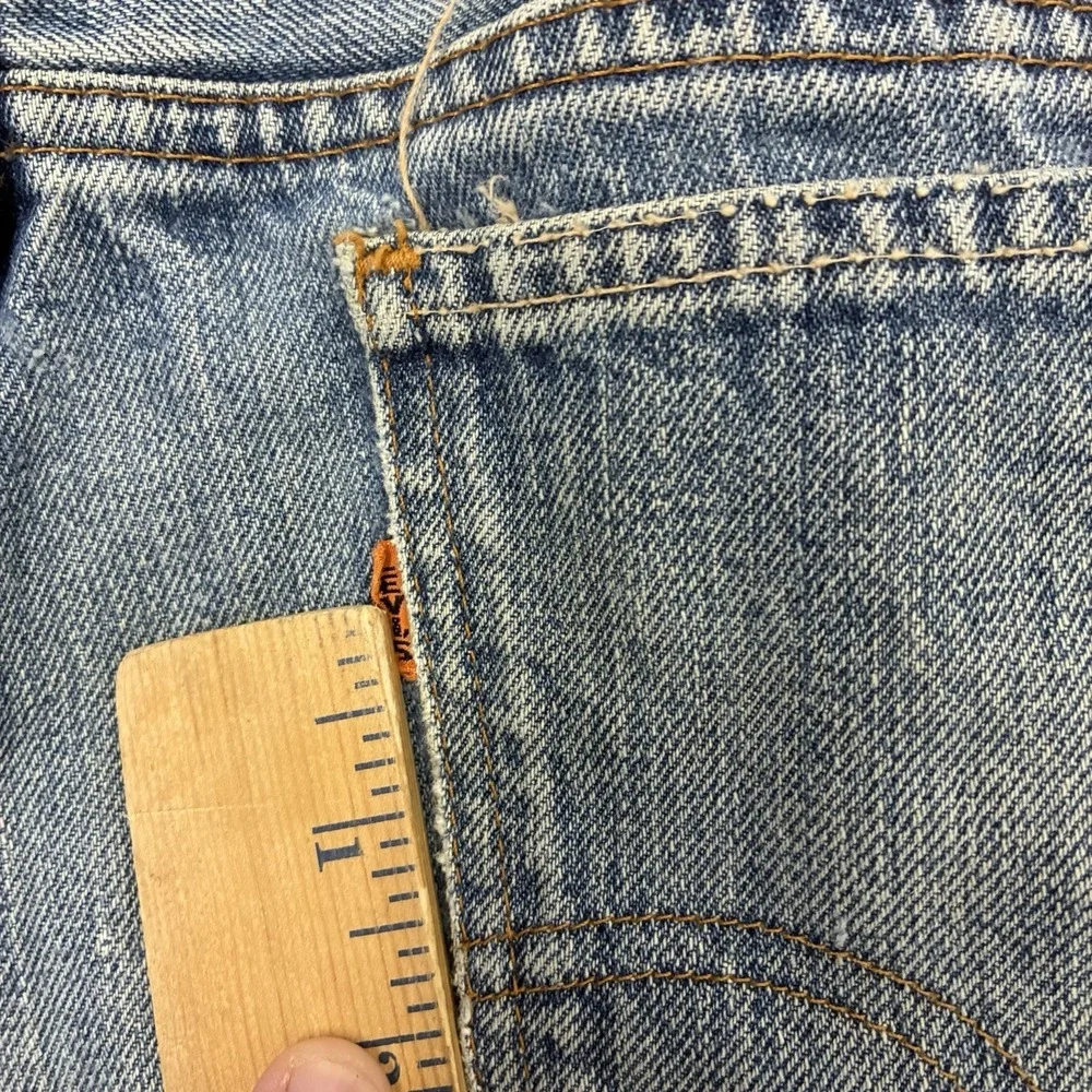 Vintage Levis Cutoff Shorts Men 33 Blue USA Orange Tab Big E Denim 3